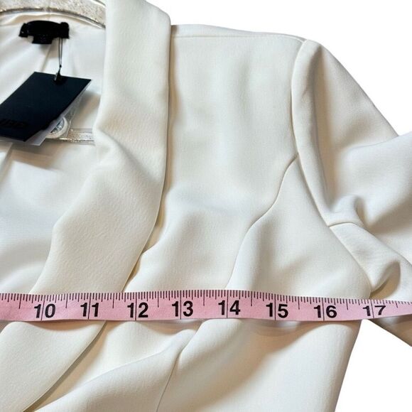 NBD Como La Flor Suit Dress Women’s XS Ivory Shawl Collar Power Suit NWT - Picture 6 of 13